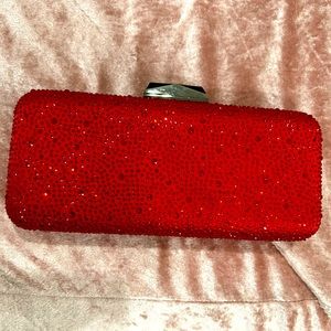 Saks Fifth Avenue Red Sparkly Evening Bag